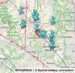Mappa Via Battisti Cesare, 21042 Caronno Pertusella VA, Italia (3.05867)