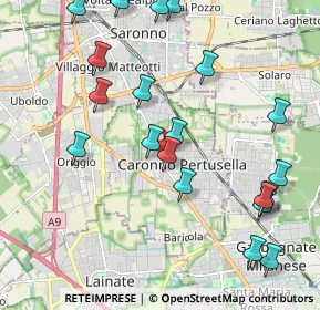 Mappa Via Battisti Cesare, 21042 Caronno Pertusella VA, Italia (2.3575)