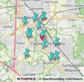 Mappa Via Battisti Cesare, 21042 Caronno Pertusella VA, Italia (1.54154)