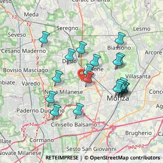 Mappa Via Montello, 20835 Muggiò MB, Italia (3.5825)