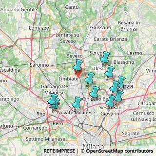 Mappa Via Carso, 20814 Varedo MB, Italia (7.16833)