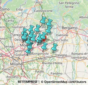 Mappa Via Roncello, 20876 Ornago MB, Italia (9.861)