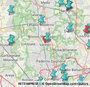 Mappa Piazza A. Volta, 20814 Varedo MB, Italia (6.459)