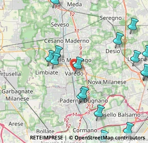 Mappa Piazza A. Volta, 20814 Varedo MB, Italia (5.65556)