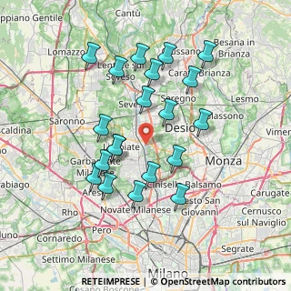 Mappa Piazza A. Volta, 20814 Varedo MB, Italia (6.977)