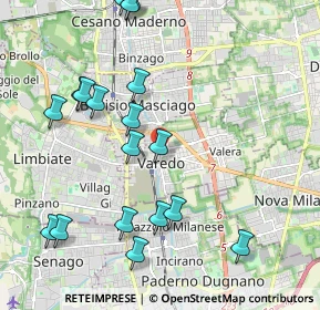 Mappa Piazza A. Volta, 20814 Varedo MB, Italia (2.32278)
