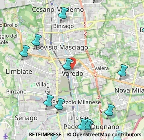 Mappa Piazza A. Volta, 20814 Varedo MB, Italia (3.11467)