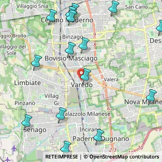 Mappa Piazza A. Volta, 20814 Varedo MB, Italia (3.0925)