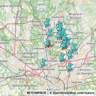 Mappa Via Giosuè Carducci, 20814 Varedo MB, Italia (6.265)