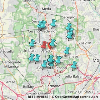 Mappa Via Giosuè Carducci, 20814 Varedo MB, Italia (3.2715)