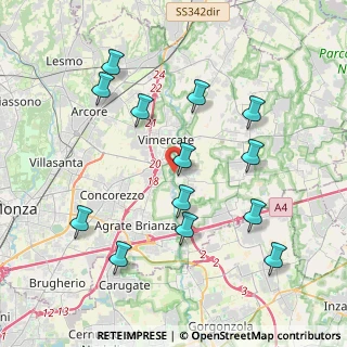 Mappa Via Primo Villa, 20875 Burago di Molgora MB, Italia (4.14231)