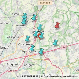 Mappa Via Primo Villa, 20875 Burago di Molgora MB, Italia (3.3075)