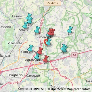 Mappa Via Primo Villa, 20875 Burago di Molgora MB, Italia (3.16733)