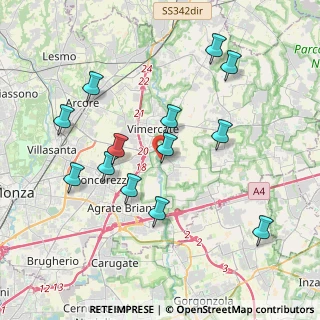 Mappa Via Primo Villa, 20875 Burago di Molgora MB, Italia (3.92692)