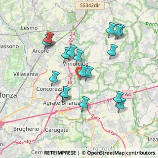 Mappa Via Primo Villa, 20875 Burago di Molgora MB, Italia (3.68944)