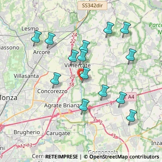 Mappa Via Primo Villa, 20875 Burago di Molgora MB, Italia (3.98429)