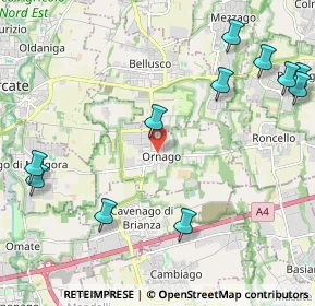 Mappa Via Fratelli Kennedy, 20876 Ornago MB, Italia (2.72818)