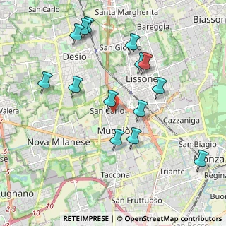 Mappa Via Padova, 20835 Muggiò MB, Italia (2.06786)