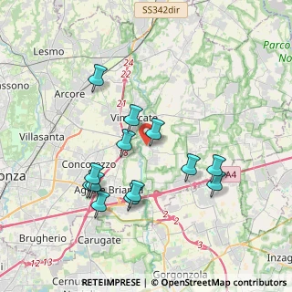 Mappa Via Villa, 20875 Burago di Molgora MB, Italia (3.57692)