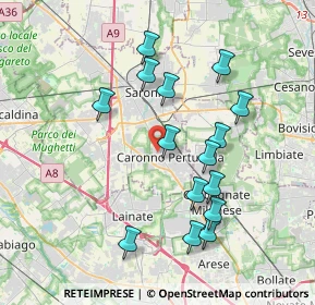 Mappa Via Dante Alighieri, 21042 Caronno Pertusella VA, Italia (3.65333)