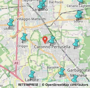 Mappa Via Dante Alighieri, 21042 Caronno Pertusella VA, Italia (3.0075)