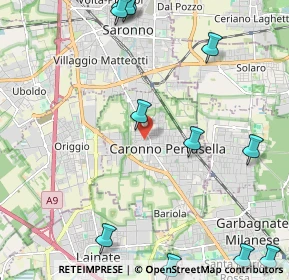 Mappa Via Dante Alighieri, 21042 Caronno Pertusella VA, Italia (3.02333)