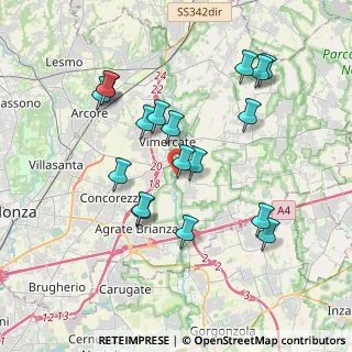 Mappa Via Fratelli Cervi, 20875 Burago di Molgora MB, Italia (3.68944)