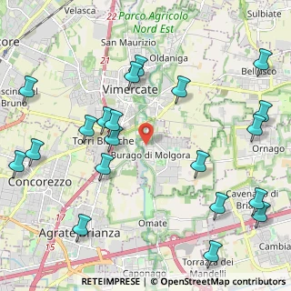 Mappa Via Fratelli Cervi, 20875 Burago di Molgora MB, Italia (2.698)