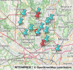 Mappa 20051 Limbiate MB, Italia (5.97429)