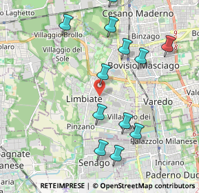Mappa 20051 Limbiate MB, Italia (2.1475)