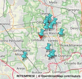 Mappa 20051 Limbiate MB, Italia (3.00167)