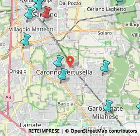 Mappa Via Arno, 21042 Caronno Pertusella VA, Italia (2.93091)