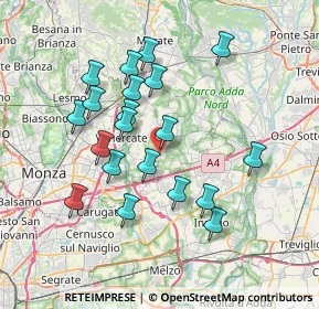 Mappa Via I Maggio, 20876 Ornago MB, Italia (6.8145)