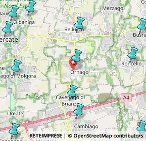 Mappa Via I Maggio, 20876 Ornago MB, Italia (3.20833)
