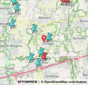 Mappa Via I Maggio, 20876 Ornago MB, Italia (2.50909)