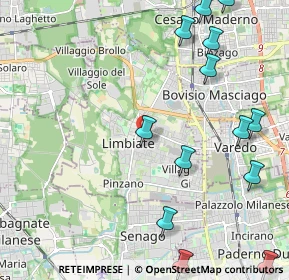 Mappa Via Cesare Battisti, 20812 Limbiate MB, Italia (2.80385)