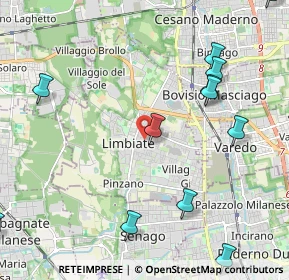 Mappa Via Cesare Battisti, 20812 Limbiate MB, Italia (2.84462)