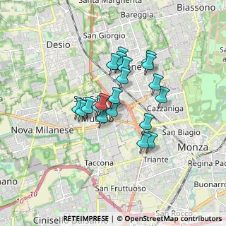 Mappa Via G. Oberdan, 20835 Muggiò MB, Italia (1.286)