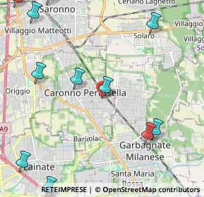 Mappa Via Pio XI, 21042 Caronno Pertusella VA, Italia (3.11167)