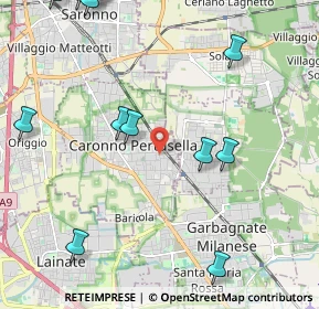 Mappa Via Pio XI, 21042 Caronno Pertusella VA, Italia (2.87231)