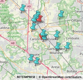 Mappa Via N. Sauro, 21042 Caronno Pertusella VA, Italia (3.53357)