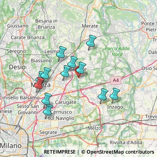 Mappa Via Guglielmo Marconi, 20875 Burago di Molgora MB, Italia (6.885)