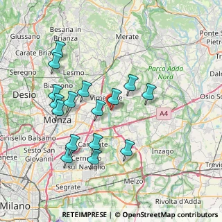 Mappa Via Guglielmo Marconi, 20875 Burago di Molgora MB, Italia (7.40625)