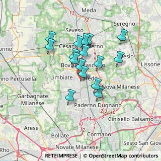 Mappa 20814 Limbiate MB, Italia (2.81563)