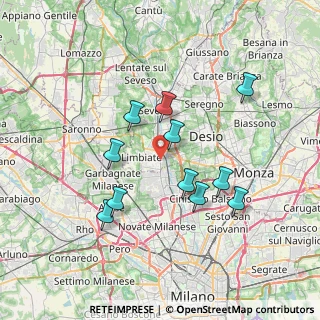 Mappa 20814 Limbiate MB, Italia (6.61909)
