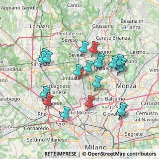 Mappa 20814 Limbiate MB, Italia (7.16)