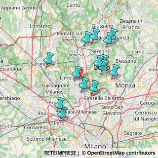 Mappa 20814 Limbiate MB, Italia (6.45286)