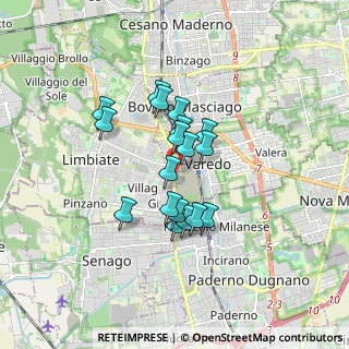Mappa 20814 Limbiate MB, Italia (1.25667)