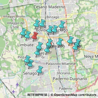 Mappa 20814 Limbiate MB, Italia (1.726)