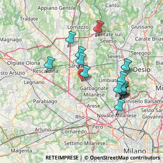 Mappa Via Nazario Sauro, 21042 Caronno Pertusella VA, Italia (7.54063)